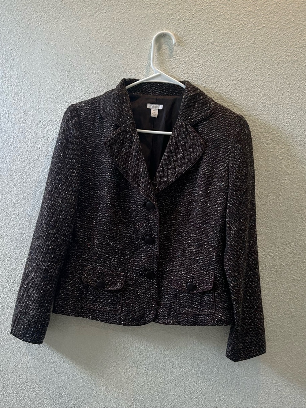 Apt. 9 Brown Tweed Notch-Lapel Blazer and Skirt